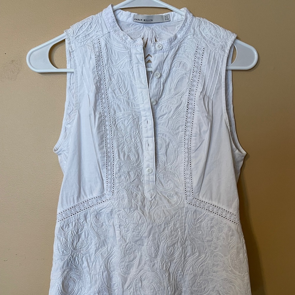 GORGEOUS Karen Millen White, Lace Blouse US 4/ UK 8